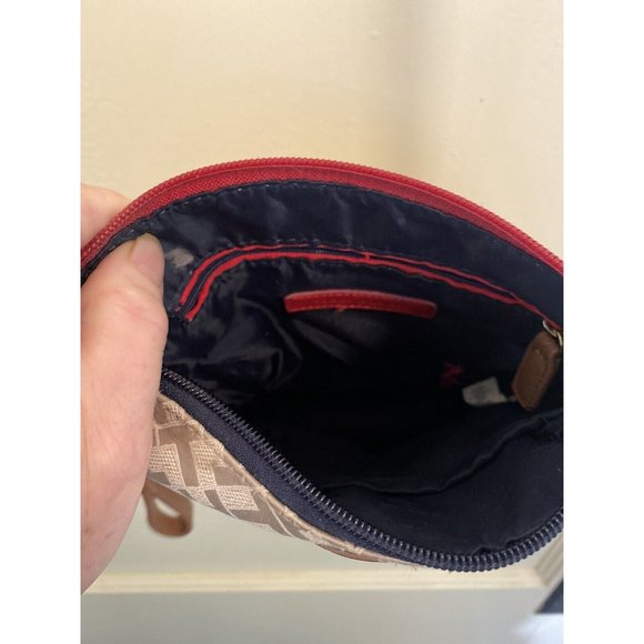 Tommy Hilfiger Womens Signature Logo Crossbody Bag Tan and Beige Brown Satchel - Picture 4 of 11